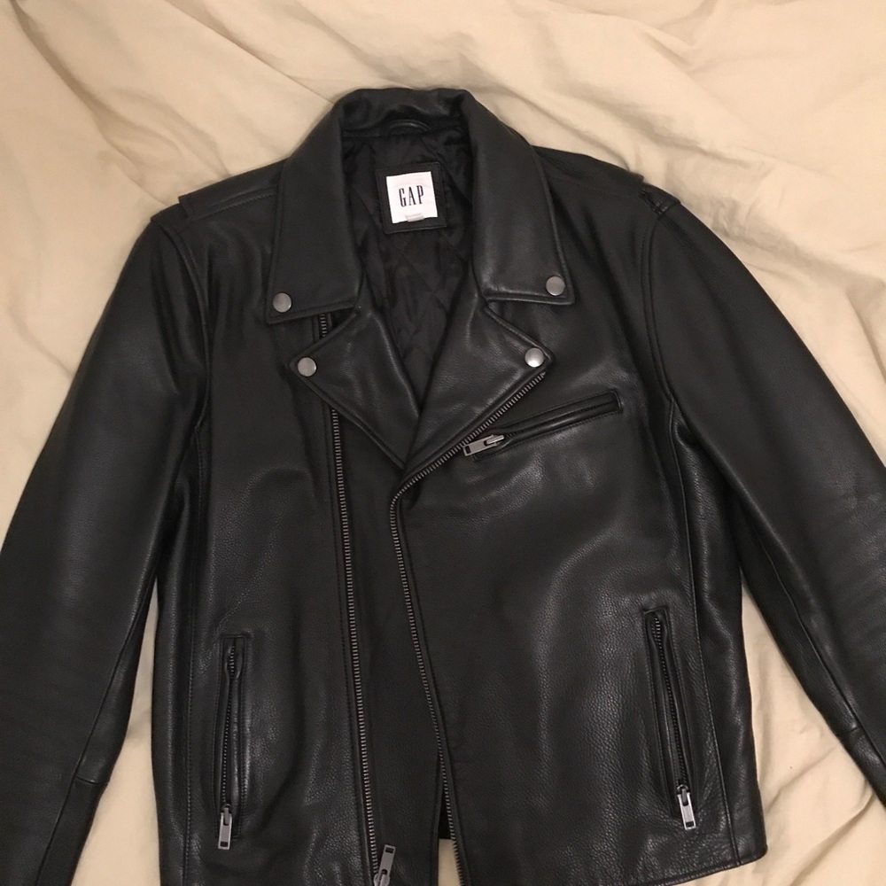Gap Men’s Leather Biker Jacket